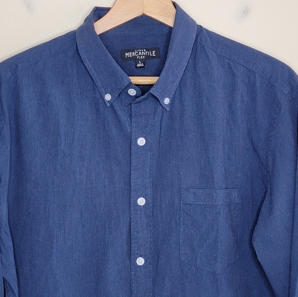 J. Crew Mercantile | Navy Blue Flex Button Down Shirt - Picture 4 of 4